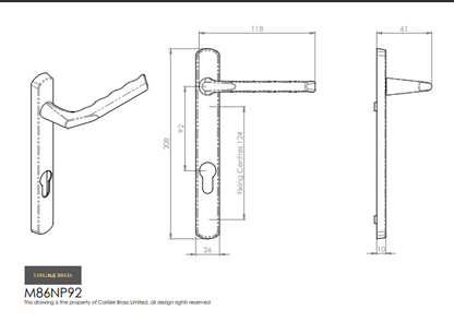 Narrow Plate with Straight Lever