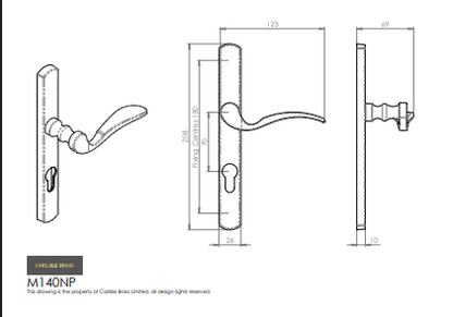 Scroll Lever on Narrow Plate