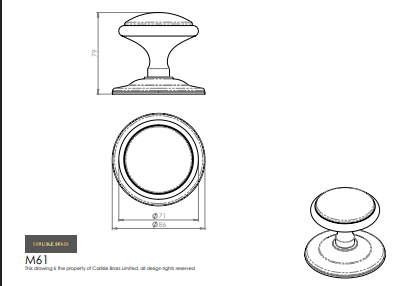 Round Centre Door Knob