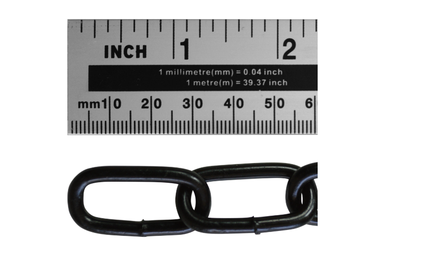 ASEC Steel Welded Chain Black 2.5m Length