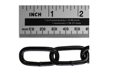 ASEC Steel Welded Chain Black 2.5m Length
