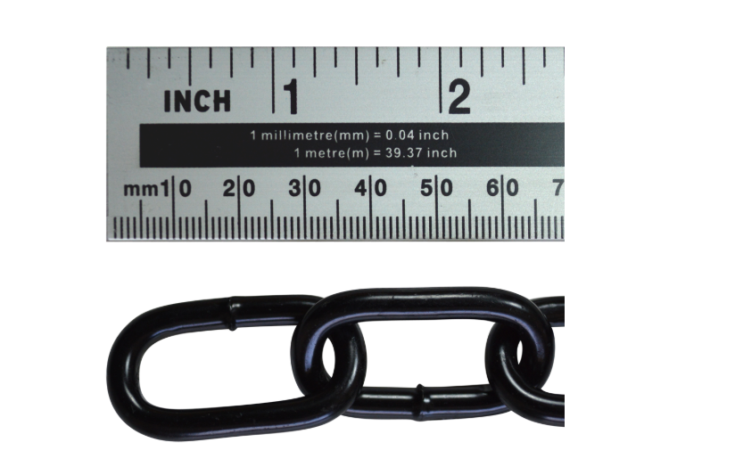 ASEC Steel Welded Chain Black 2.5m Length