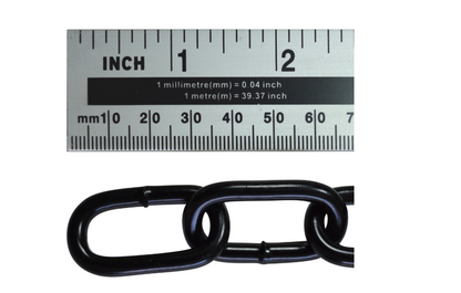 ASEC Steel Welded Chain Black 2.5m Length