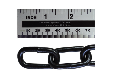 ASEC Steel Welded Chain Black 2.5m Length