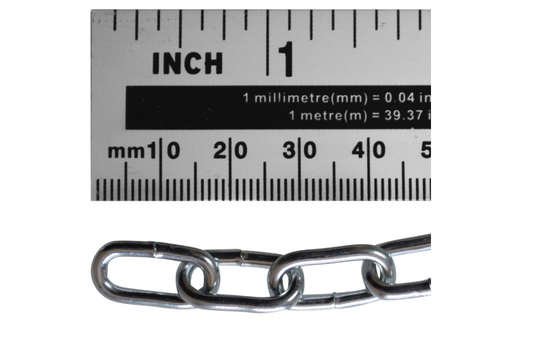 ASEC Steel Welded Chain Silver 2.5m Length