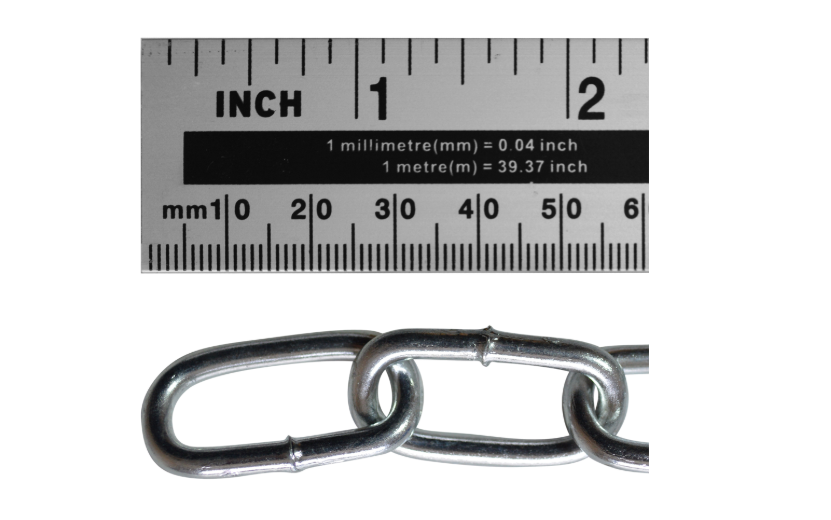 ASEC Steel Welded Chain Silver 2.5m Length