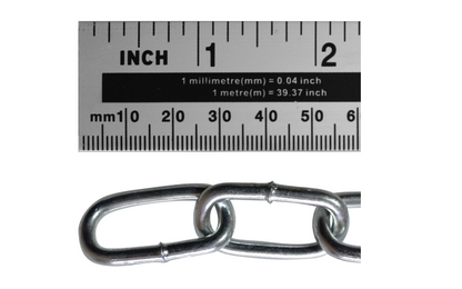 ASEC Steel Welded Chain Silver 2.5m Length