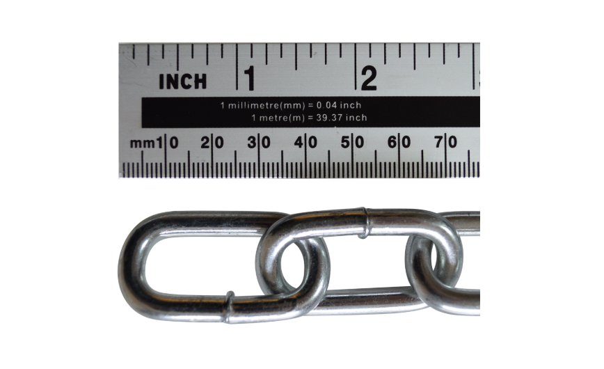 ASEC Steel Welded Chain Silver 2.5m Length