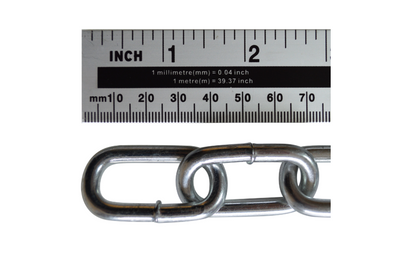 ASEC Steel Welded Chain Silver 2.5m Length