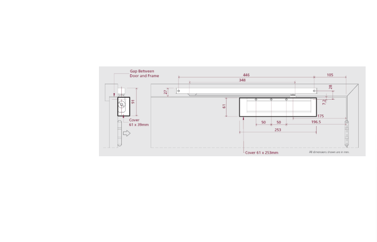 RUTLAND Fire Rated TS.11204 Slide Arm Door Closer Size EN2-4
