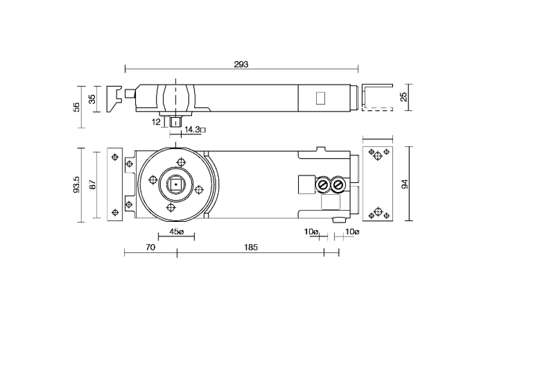 AXIM Transom Door Closer Size 2 Body Only 8802