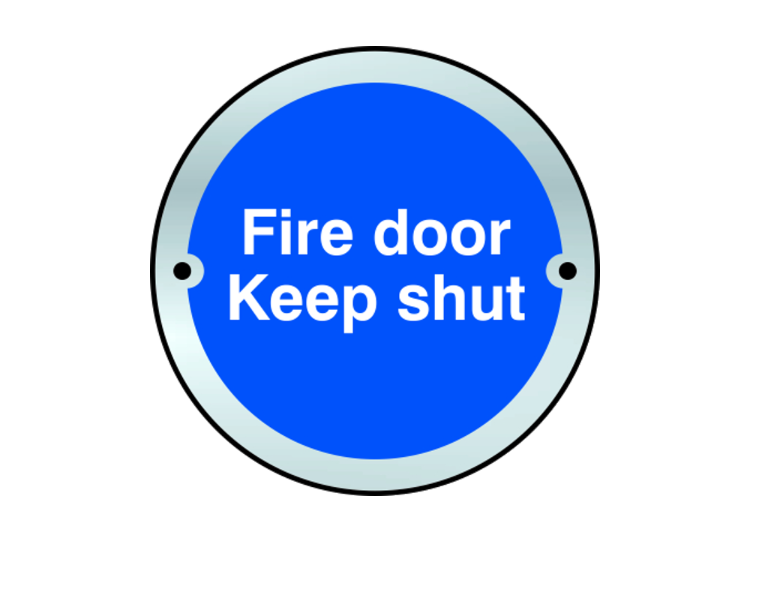 ASEC `Fire door Keep shut` Disc Sign 75mm