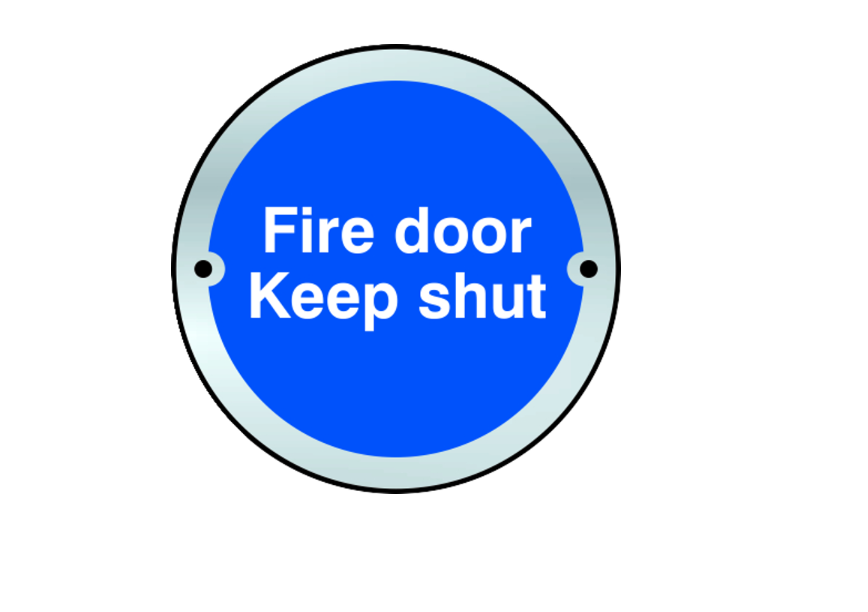 ASEC `Fire door Keep shut` Disc Sign 75mm