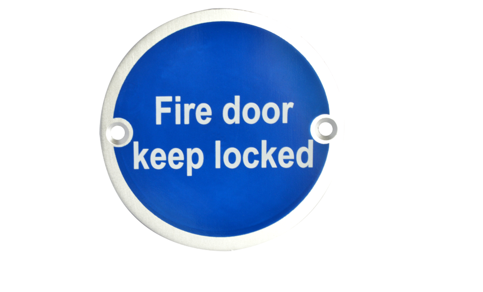 ASEC Metal `Fire Door Keep Locked` Sign