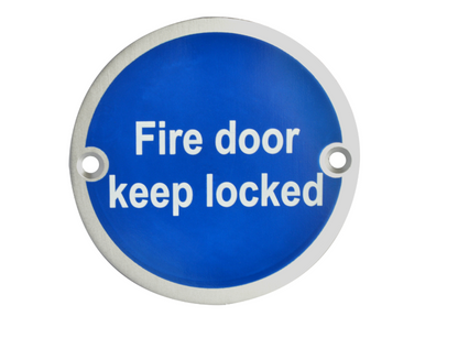 ASEC Metal `Fire Door Keep Locked` Sign
