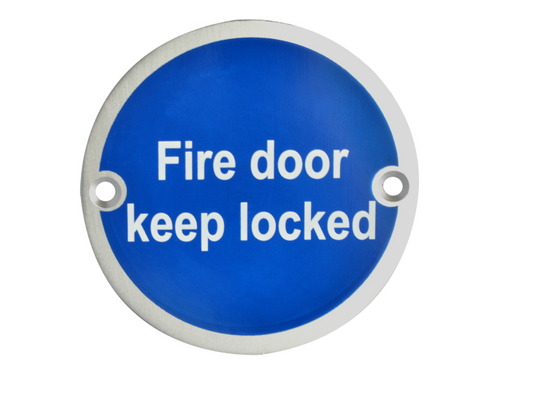 ASEC Metal `Fire Door Keep Locked` Sign