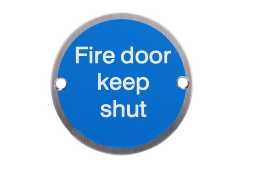 ASEC Metal `Fire Door Keep Shut` Sign