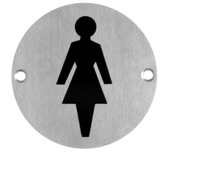 ASEC Stainless Steel Metal Toilet Door Sign