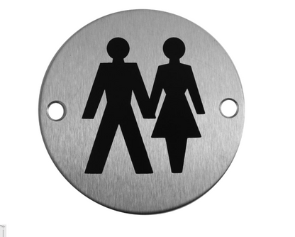 ASEC Stainless Steel Metal Toilet Door Sign