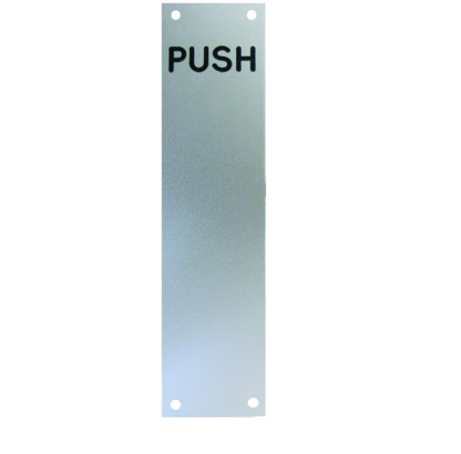ASEC Push/Pull Screen Printed Finger Plate75mm Width x 1.2mm Depth (SSS) Satin Stainless Steel
