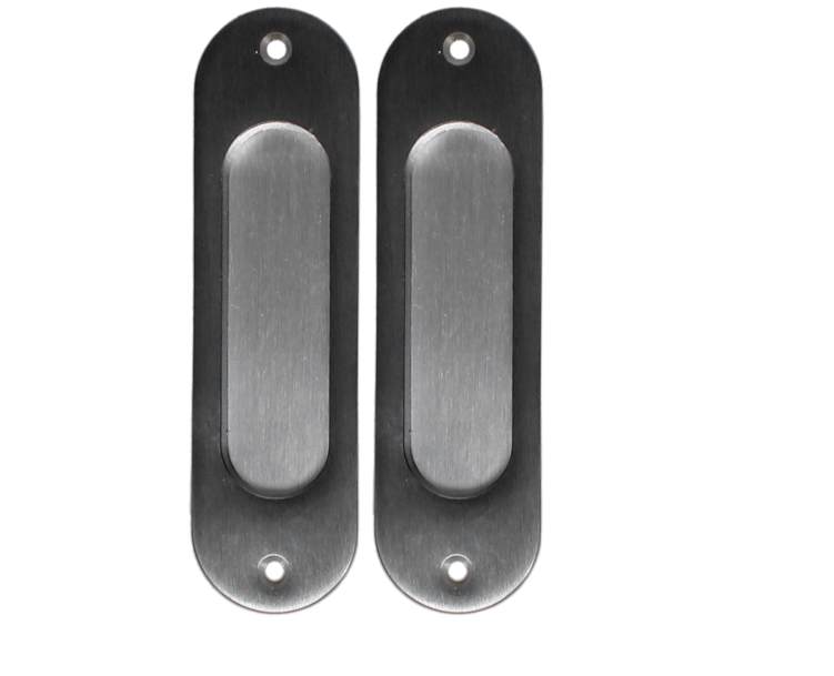 BONAITI SERRATURE Classic Sliding Door Handle Pull MOS Oval Blind Pair