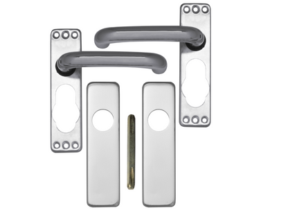 ASEC Plate Mounted Aluminium Lever Furniture