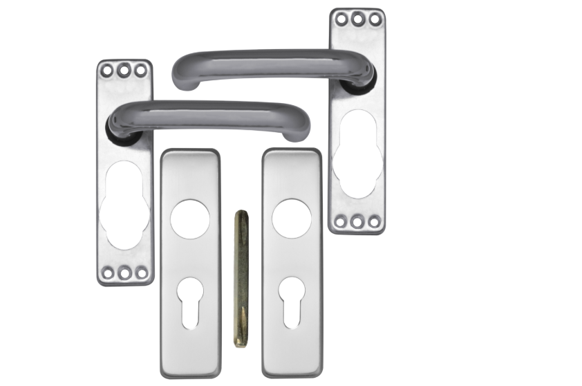 ASEC Plate Mounted Aluminium Lever Furniture
