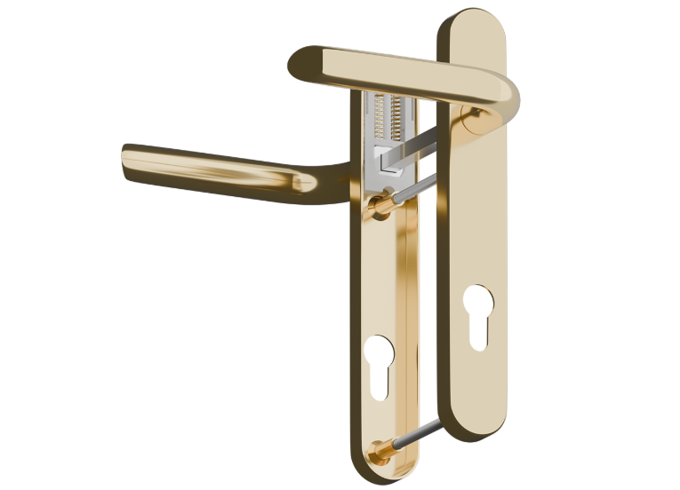 ASEC Evo Sprung Lever/Lever Multipoint Door Handles 92mm PZ 212mm Backplate 122mm Fixings