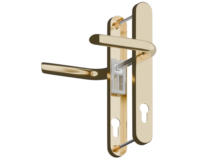 ASEC Evo Sprung Lever/Lever Multipoint Door Handles 92mm PZ 242mm Backplate 210mm Fixings