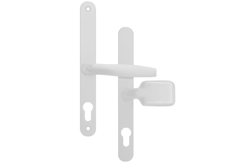 ASEC Sprung Lever/Moveable Pad Multipoint Door Handles 68mm PZ 210mm Fixings With Snib