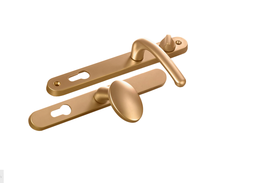 FAB & FIX Balmoral Sprung Lever/Moveable Pad Multipoint Door Handles 92mm & 62mm PZ 211mm Fixings With Snib