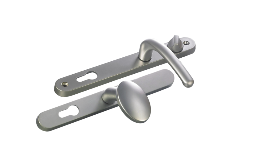 FAB & FIX Balmoral Sprung Lever/Moveable Pad Multipoint Door Handles 92mm & 62mm PZ 211mm Fixings With Snib