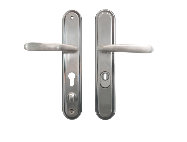 HOOPLY 201208 Sprung Lever/Lever Multipoint Door Handles 68mm PZ 235mm Fixings With Snib