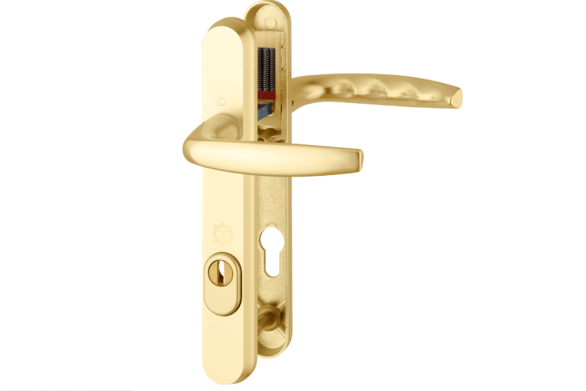 HOPPE Atlanta TS007 2 Star Sprung PAS24 Lever/Lever Multipoint Door Handles 92mm PZ 122mm Fixings To Suit 70mm Doors