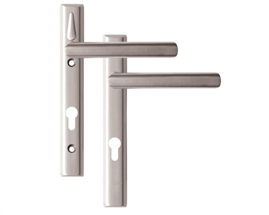 LOXTA Stealth Unsprung Lever/Lever Multipoint Door Handles 92mm PZ 122mm Fixings With Snib