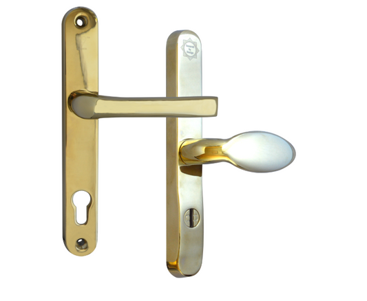 MILA Kite Secure TS007 2 Star Sprung PAS24 Lever/Moveable Pad Multipoint Door Handles 92mm & 62mm PZ 211mm Fixings