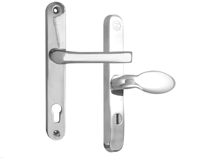 MILA Kite Secure TS007 2 Star Sprung PAS24 Lever/Moveable Pad Multipoint Door Handles 92mm & 62mm PZ 211mm Fixings