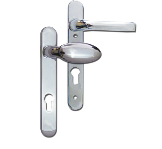 MILA Prolinea Sprung Lever/Moveable Pad Multipoint Door Handles 92mm PZ 220mm Backplate 122mm Fixings