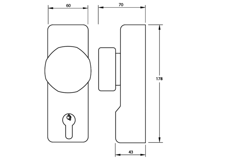 UNION ExiSAFE Knob Operated Outside Access Device