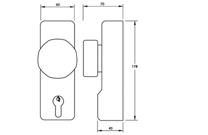 UNION ExiSAFE Knob Operated Outside Access Device