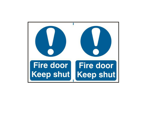 ASEC `Fire Door Keep Shut` 200mm x 300mm PVC Self Adhesive Sign
