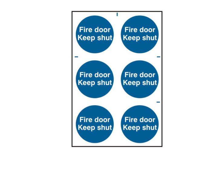 ASEC `Fire Door Keep Shut` 200mm x 300mm PVC Self Adhesive Sign