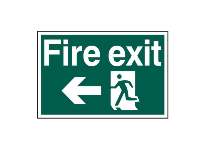 ASEC `Fire Exit` 200mm x 300mm PVC Self Adhesive Sign