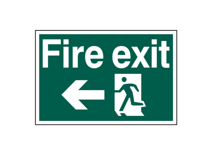 ASEC `Fire Exit` 400mm x 600mm PVC Self Adhesive Sign