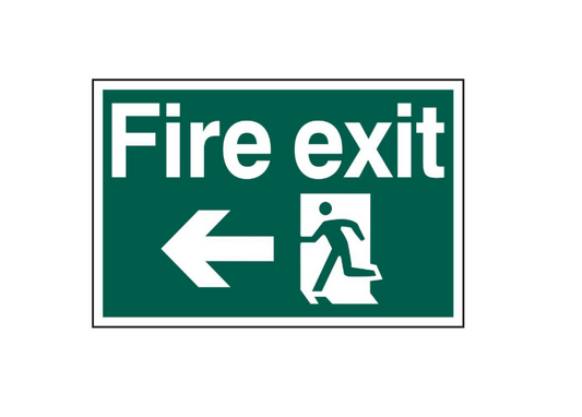 ASEC `Fire Exit` 400mm x 600mm PVC Self Adhesive Sign