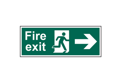 ASEC Fire Exit Arrow Direction Sign 400mm x 150mm