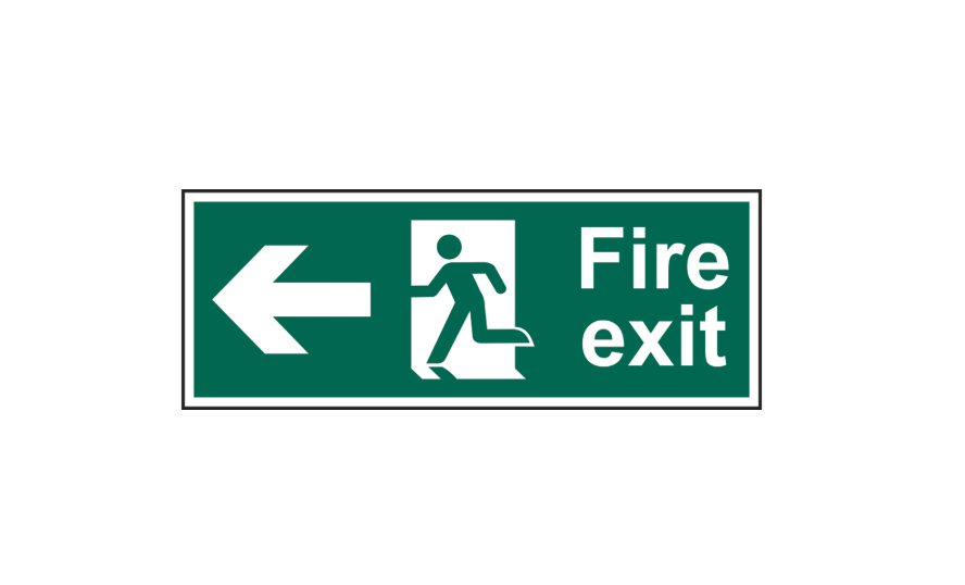 ASEC Fire Exit Arrow Direction Sign 400mm x 150mm
