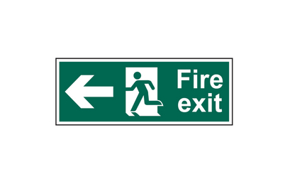 ASEC Fire Exit Arrow Direction Sign 400mm x 150mm