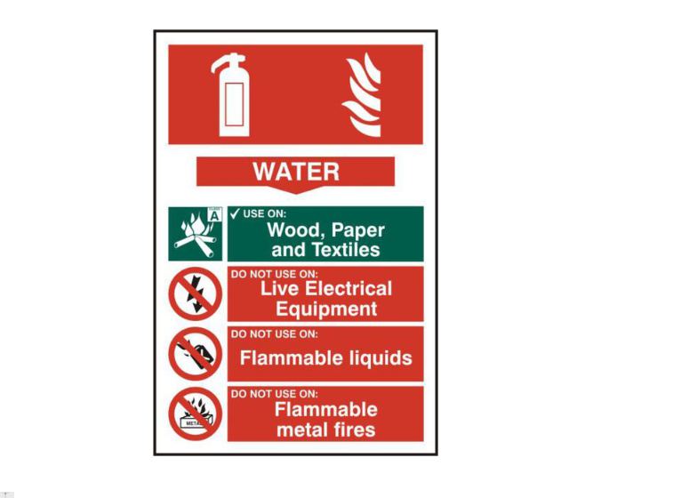 ASEC Fire Extinguisher 200mm x 300mm PVC Self Adhesive Sign