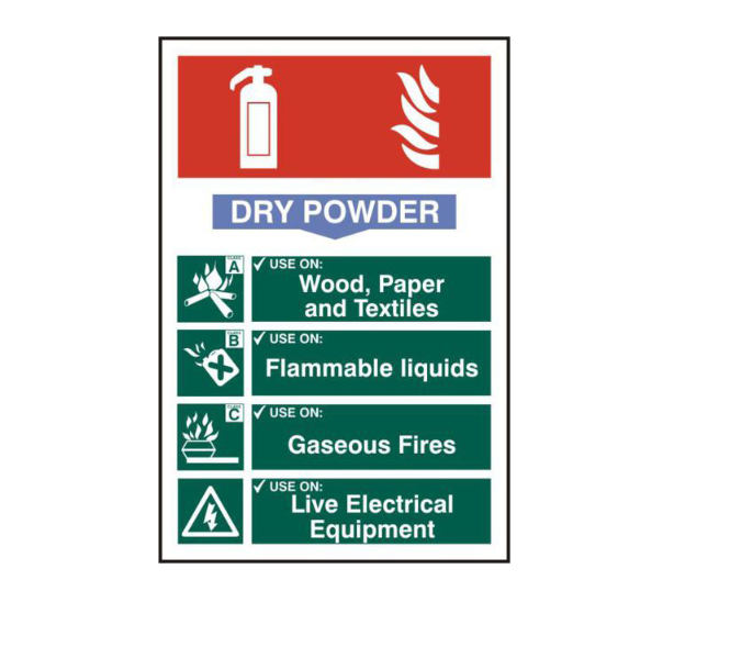 ASEC Fire Extinguisher 200mm x 300mm PVC Self Adhesive Sign